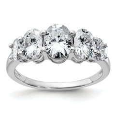 14k White Gold 3 1/2 carat Lab Grown Diamond VS+ F+ Complete Five Stone Band