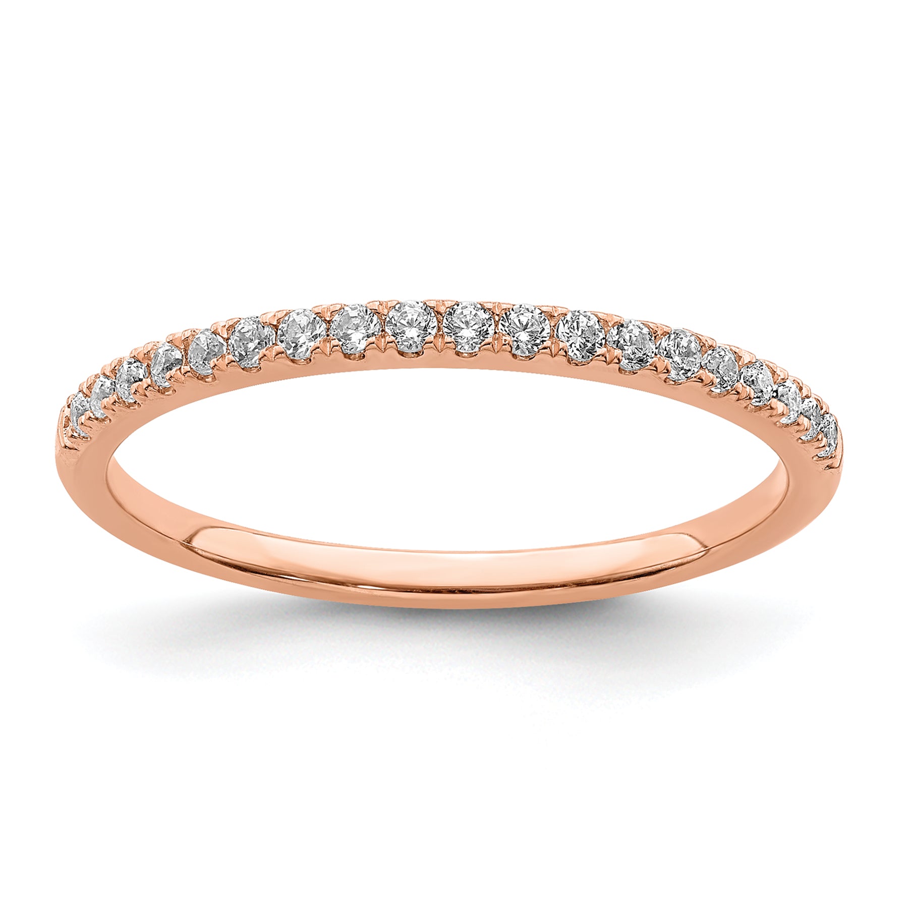 Pure Serenity 14k Rose Gold 1/6 carat Lab Grown Diamond VS/SI+ G+ Wedding Band