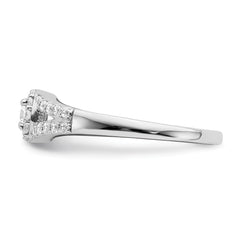 10k White Gold 1/3 carat Lab Grown Diamond VS/SI+ G+ Complete Round Halo Engagement Ring
