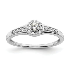10k White Gold 1/5 carat Lab Grown Diamond VS/SI+ G+ Complete Cluster Engagement Ring