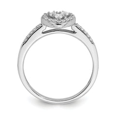10k White Gold 1/4 carat Lab Grown Diamond VS/SI+ G+ Complete Cluster Engagement Ring