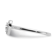 10k White Gold 1/4 carat Lab Grown Diamond VS/SI+ G+ Complete Cluster Engagement Ring