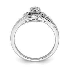 10k White Gold 1/5 carat Lab Grown Diamond VS/SI+ G+ Complete Cluster Engagement Ring