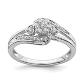 10k White Gold 1/5 carat Lab Grown Diamond VS/SI+ G+ Complete Cluster Engagement Ring