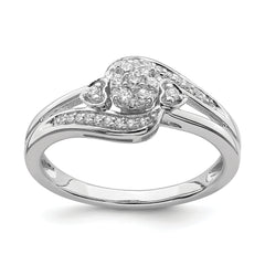 10k White Gold 1/5 carat Lab Grown Diamond VS/SI+ G+ Complete Cluster Engagement Ring