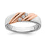 14k Two-tone Rose and White Gold 1/6 carat Lab Grown Diamond VS/SI+ G+ Three Stone Complete Men's Ring