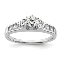 14k White Gold 5/8 carat Lab Grown Diamond VS/SI+ G+ Complete Round Size 7 Engagement Ring