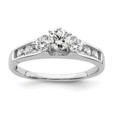 14k White Gold 5/8 carat Lab Grown Diamond VS/SI+ G+ Complete Round Size 9 Engagement Ring