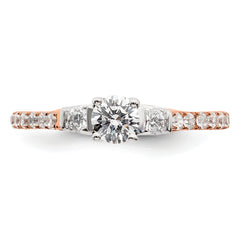 10k Rose Gold 3/4 carat Lab Grown Diamond VS/SI+ G+ Complete Petite Engagement Ring