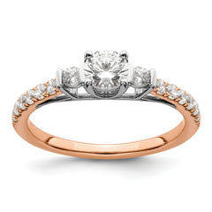 10k Rose Gold 3/4 carat Lab Grown Diamond VS/SI+ G+ Complete Petite Engagement Ring