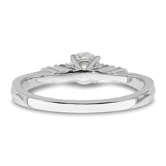 10k White Gold 1/2 carat Lab Grown Diamond VS/SI+ G+ Complete Petite Engagement Ring