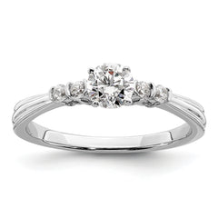 10k White Gold 1/2 carat Lab Grown Diamond VS/SI+ G+ Complete Petite Engagement Ring