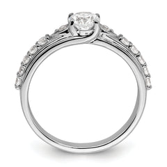 10k White Gold 3/4 carat Lab Grown Diamond VS/SI+ G+ Complete Petite Engagement Ring