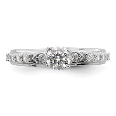 10k White Gold 3/4 carat Lab Grown Diamond VS/SI+ G+ Complete Petite Engagement Ring