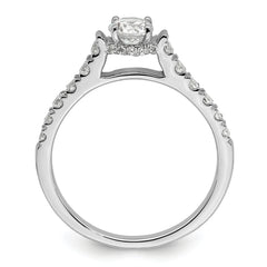 14k White Gold 7/8 carat Lab Grown Diamond VS/SI+ G+ Complete Petite Engagement Ring