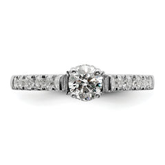 14k White Gold 7/8 carat Lab Grown Diamond VS/SI+ G+ Complete Petite Engagement Ring