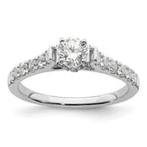 14k White Gold 7/8 carat Lab Grown Diamond VS/SI+ G+ Complete Petite Engagement Ring