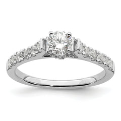 14k White Gold 7/8 carat Lab Grown Diamond VS/SI+ G+ Complete Petite Engagement Ring