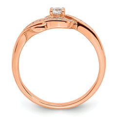 14k Rose Gold 1/5 carat Lab Grown Diamond VS/SI+ G+ Complete Petite Engagement Ring