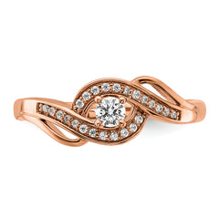 14k Rose Gold 1/5 carat Lab Grown Diamond VS/SI+ G+ Complete Petite Engagement Ring