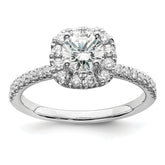 14k White Gold 1 carat Lab Grown Diamond VS/SI+ G+ Complete Round Halo Engagement Ring