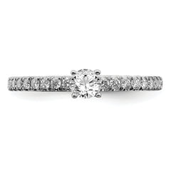14k White Gold 1/2 carat Lab Grown Diamond VS/SI+ G+ Complete Round Size 7 Engagement Ring
