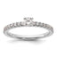 14k White Gold 1/2 carat Lab Grown Diamond VS/SI+ G+ Complete Round Size 7 Engagement Ring
