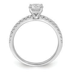 14k White Gold 3/4 carat Lab Grown Diamond VS/SI+ G+ Semi Mount Round Size 6 Engagement Ring