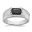 14k White Gold Onyx and Diamond Mens Ring