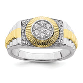10k Two-Tone 1/3 carat Lab Grown Diamond VS/SI+ G+ Complete Men's Ring