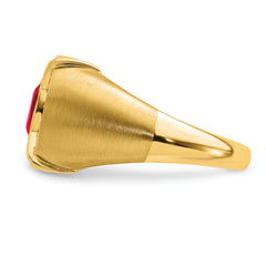 14k Ruby and Diamond Mens Ring