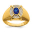 14k Sapphire and Diamond Mens Ring