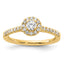 14k 1/2 carat Lab Grown Diamond VS/SI+ G+ Round Complete Halo Engagement Ring