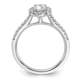 14k White Gold 3/4 carat Lab Grown Diamond VS/SI+ G+ Round Complete Halo Engagement Ring