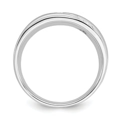 14k 5/8 carat White Gold Lab Grown Diamond VS/SI+ G+ Three Stone Complete Men's Ring