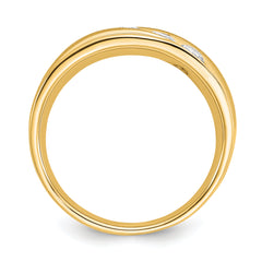 14k 5/8 carat Lab Grown Diamond VS/SI+ G+ Three Stone Complete Men's Ring