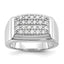 10k White Gold 1 carat Lab Grown Diamond VS/SI+ G+ Cluster Men's Ring
