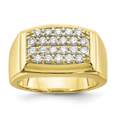 10k 1 carat Lab Grown Diamond VS/SI+ G+ Cluster Men's Ring