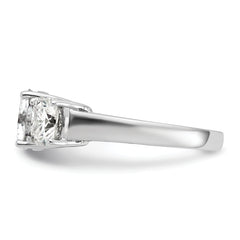 14k White Gold 3 3/4 carat Certified Lab Grown Diamond VS+ F+ Cushion Complete Three Stone Engagement Ring