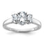 Oval Three-Stone Engagement Ring in 14K White Gold (1 1/3 ct. tw.), Size 7 - Sophia Jewelers