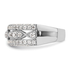 14k White Gold 1 1/5 carat Lab Grown Diamond VS/SI+ G+ Complete Fashion Ring