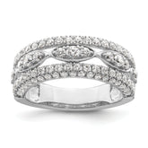 14k White Gold 1 1/5 carat Lab Grown Diamond VS/SI+ G+ Complete Fashion Ring