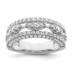 14k White Gold 1 1/5 carat Lab Grown Diamond VS/SI+ G+ Complete Fashion Ring