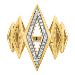 14k Polished Fancy Geometric Diamond Ring