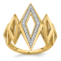 14k Polished Fancy Geometric Diamond Ring