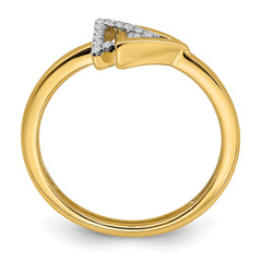 14k Polished Double Triangle Diamond Ring