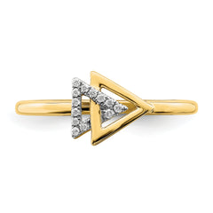 14k Polished Double Triangle Diamond Ring