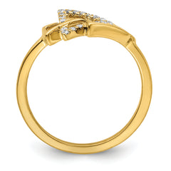 14k Polished Triple Triangle Diamond Ring
