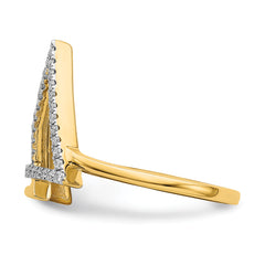 14k Polished Double Triangle Diamond Ring