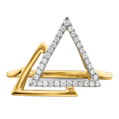 14k Polished Double Triangle Diamond Ring